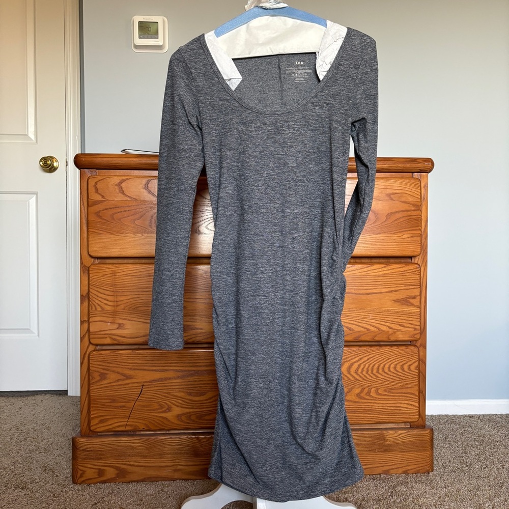 TNA Size S Grey Long Sleeve Dress